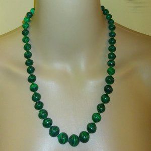 Green Marble Pearl Necklace